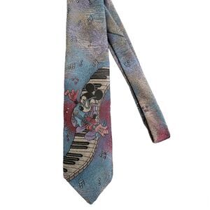 Men's Vintage Balance‎ Inc. Disney Mickey Mouse Music Notes Neck Tie